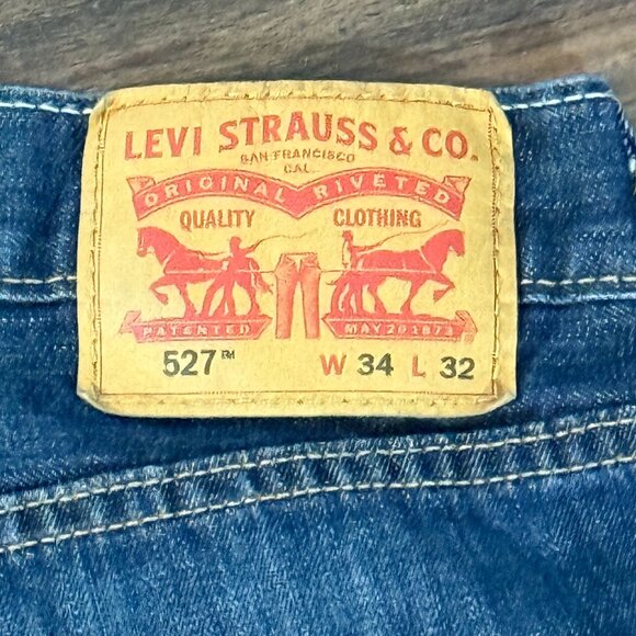 Levi 527 Slim Bootcut Jeans Men’s Size 34x32 Dark Wash Denim NWOT - Picture 5 of 6